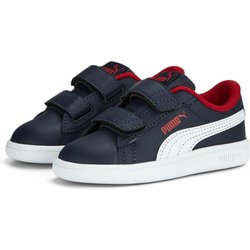 Smash 3.0 Leather V Sneakers Kinder PUMA Navy White For All Time Red Blue