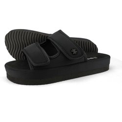 Damen flip*flop velcro*flower Slides Schwarz