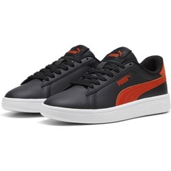 Smash 3.0 Leather Sneakers Kinder PUMA Black Redmazing Red