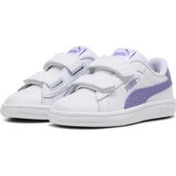 Smash 3.0 Leather V Sneakers Kinder PUMA White Lavender Alert Purple
