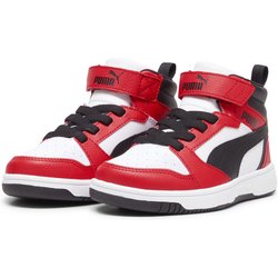 Rebound V6 Mid Sneakers Kinder PUMA White Black For All Time Red