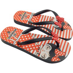 Kinder-Strand-Flip-Flops BRASILERAS in schwarz mit Gummisohle