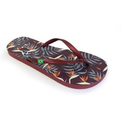 BRASILERAS Damen Flip-Flops für den Strand in rot mit Gummisohle