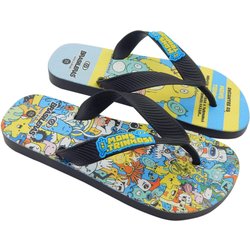 Kinder-Strand-Flip-Flops BRASILERAS in schwarz mit Gummisohle