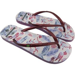 Damen-Strand-Flip-Flops BRASILERAS in burgunderrot mit Gummisohle
