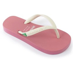 Rosa-weiße Strand-Flip-Flops für Kinder mit Gummisohle