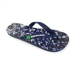 Herren-Strand-Flip-Flops BRASILERAS in blau mit Gummisohle