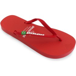 BRASILERAS Damen Flip-Flops für den Strand in rot mit Gummisohle