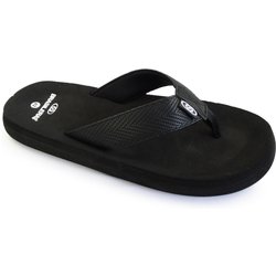 Herren-Strand-Flip-Flops BRASILERAS in schwarz mit Gummisohle