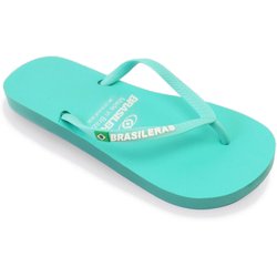 BRASILERAS Damen Flip-Flops für den Strand in aqua grün mit Gummisohle