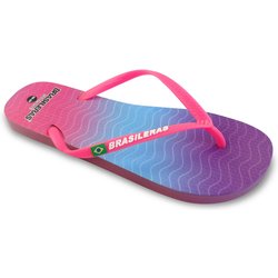 Strand-Flip-Flops für Frauen BRASILERAS in fuchsia Farbe mit Gummisohle