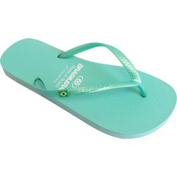 BRASILERAS Damen Flip-Flops für den Strand in aqua grün mit Gummisohle