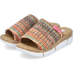 Rieker Rieker Damen Pantoletten Slipper V2369-90 multi-hellbraun