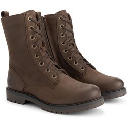 Bossvika Damen - Schnürboots met rits - Nubukleder - Braun