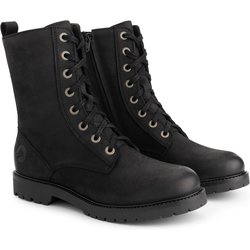 Bossvika Damen - Schnürboots met rits - Nubukleder - Schwarz