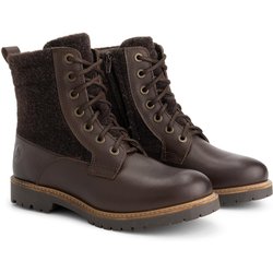 Folge Damen - Schnürboots - Wolle/Filz - Dunkelbraun