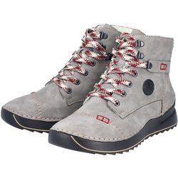 Rieker Damen Schnürstiefel Stiefelette Stiefel Warmfutter 51544-64 grau