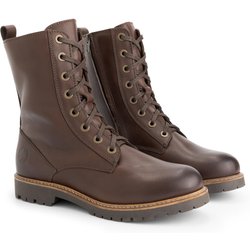 Ranelva Damen - Schnürboots - Wolle gefüttert - Dunkelbraun
