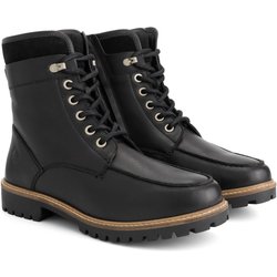 Langstrand Herren - Schnürboots - Wolle gefüttert - Schwarz