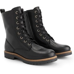 Ranelva Damen - Schnürboots - Wolle gefüttert - Schwarz