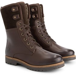 Kongea Damen - Schnürboots - Wolle gefüttert - Dunkelbraun