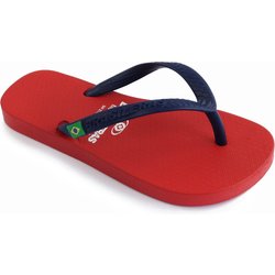 Kinder-Strand-Flip-Flops BRASILERAS in rot und blau mit Gummisohle