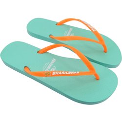 BRASILERAS Damen Flip-Flops für den Strand in Hellblau und Schwarz mit