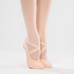 Ballettschuhe Damen geteilte Sohle Leinen - lachsrosa