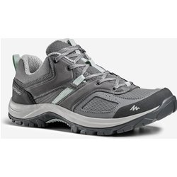 Wanderschuhe Bergwandern MH100 Damen grau/grün