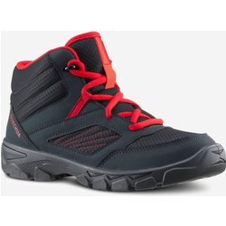 Wanderschuhe Kinder Gr. 35–38 halbhoch mit Schnürung - MH100 dunkelgrau