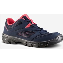 Wanderschuhe MH100 mit Schnürung Kinder Gr. 35–38 blau/koralle