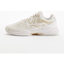 Damen Tennisschuhe - Strong Multicourt gebrochenes weiss / gold
