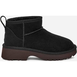 UGG® Classic Ultra Mini New Heights Boot für Kinder in Black, Größe 32.5, Veloursleder