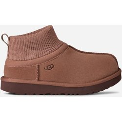 UGG® Classic Ultra Mini Stretch Cuff Boot für Kinder in Rocky Oak, Größe 32.5, Veloursleder/Textil/Recycled Materials