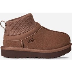 UGG® Classic Ultra Mini Stretch Cuff Boot für Kinder in Rocky Oak, Größe 22, Veloursleder/Textil/Recycled Materials