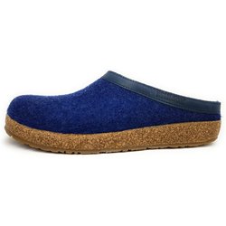 Haflinger Grizzly Torben Herren Pantoletten Hausschuh Blau Freizeit