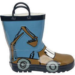 Jungen Gummistiefel mit Baufahrzeug-Motiv