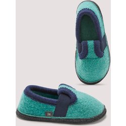 hessnatur Kinderschuhe Hausschuhe aus Schurwolle - blau - Größe 25
