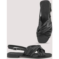 hessnatur Damen Sandalette aus chromfrei gegerbtem Glatt-Leder - schwarz - Größe 36