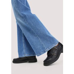 hessnatur Damen Loafer Monk aus chromfrei gegerbtem Leder - schwarz - Größe 36