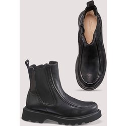 hessnatur Damen Chelsea Boots aus chromfrei gegerbtem Leder - schwarz - Größe 36