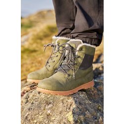 Chestnut Wasserdichte Borggefütterte Kinder Freizeitstiefel - Khaki