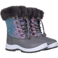 Fizz Wasserdichte Fellgefütterte Kinder Schneestiefel - Silber