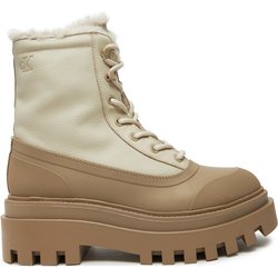 Schnürstiefeletten Calvin Klein Jeans Flatform Lace Up Boot Padded YW0YW01557 Beige