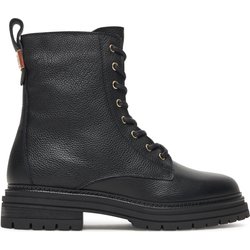 Schnürschuhe Tommy Hilfiger Th Plaque Pebble Lace Boot Warm FW0FW08767 Schwarz