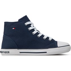 Sneakers aus Stoff Tommy Hilfiger Higt Top Lace-Up T3X4-32209-0890 S Dunkelblau