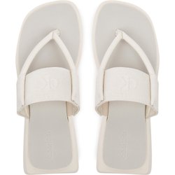 Zehentrenner Calvin Klein Jeans Sq Low Wedge Sandal Rope YW0YW01717 Beige