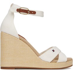 Sandalen Tommy Hilfiger Flag High Wedge Espad Crisscross FW0FW08661 Écru