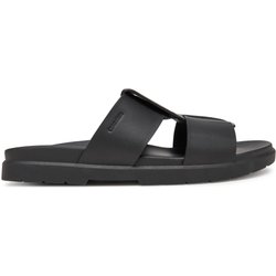Pantoletten Calvin Klein Lug Sandal Double T Lth HM0HM01734 Schwarz