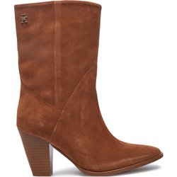 Stiefeletten Tommy Hilfiger Mid Cowboy Heel Suede FW0FW08435 Braun